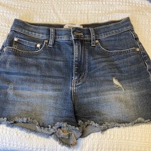 Pink Victoria’s Secret high rise cut off shorts
